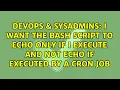 I want the bash script to echo only if I execute and not echo if executed by a cron job