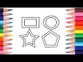 How to Draw 3D Shapes Coloring Pages Kids Learn Drawing For kids