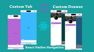 React Navigation navigationTutorial for beginners Custom Tab and custom drawer Navigators
