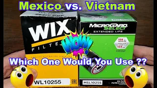 Wix Oil Filter WL10255 Cut Open vs Microgard Select Oil Filter MSL10255 Cut Open