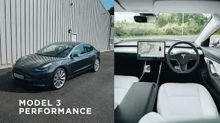 tesla model 3 performance grey u0026 white leather uk rhd