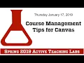 Active Teaching Lab - Course Management Tips for Canvas