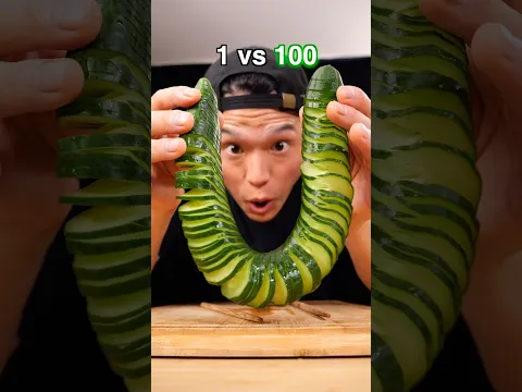 1 Cut vs 100 Cuts Cucumber 🥒