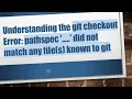 Understanding the git checkout Error pathspec did not match any file s known to git