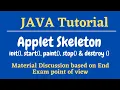Applet Skeleton Applet methods init start paint stop and destroy methods Java Tutorial