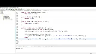 Compare Object Values using if Condition Comparing Sales Object Java Classes