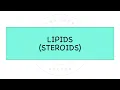 Steroids Lipids Pre-U Biology - STPM Matriculation A-Levels