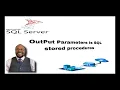 Out Put Parameters - How to return the value from a stored procedure SQL