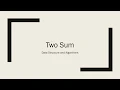 Two Sum - Acing the Coding Interview JDTechTips