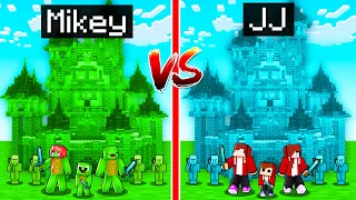 mikey family emerald vs jj family diamond kingdom in minecraft maizen 