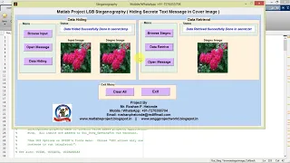 Matlab Project for LSB Based IMAGE STEGANOGRAPHY Hiding Secret Text In Image