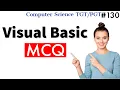 Visual Basic MCQ Visual Basic in Hindi Computer Science Teacher KVS