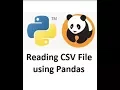 Reading CSV File using Pandas in Python