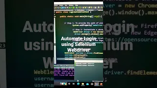 Selenium WebDriver Tutorial Automate Login