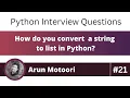 How do you convert a string to list in Python Python Interview Question