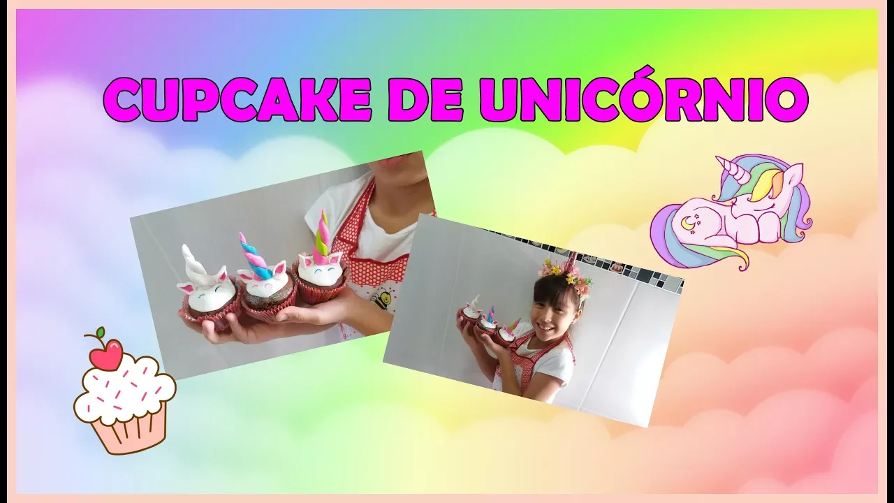 RECEITA DE CUPCAKE DE UNICÓRNIO