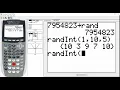 AP Statistics - Random Number Generator on the TI-84