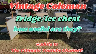 VINTAGE 1970 s COLEMAN BOX ICE CHEST COMBO