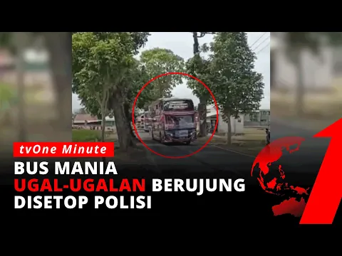 Aksi Bus Ugal-ugalan di Jalan, Berujung Disetop Polisi