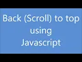 Create Scroll Back to Top button using ScrollTop JQuery Smooth Scroll