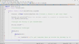 How to write the java program to convert from the decimal to hexadecimal number