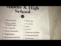 Middle High School Supply List