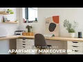Apartment Makeover - Home Office Storage Closet Organization DIY IKEA Desk For Work Sewing