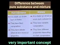 Difference between pure substance and mixture