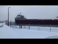 Wilford Sykes in the snow Soo locks
