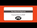 Functions in PHP