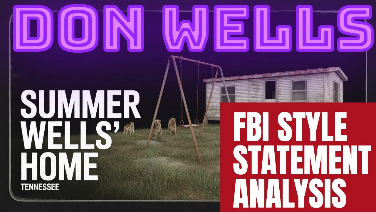 Summer Wells UPDATE NEW FBI Style Analysis of Don Wells Embedded Confession in the first TV Appeal.