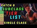 NEW SUBCLASS TIER LIST - Single Class Characters