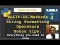 Learn Data Types Methods String formatting Operators in Python - Python Journey