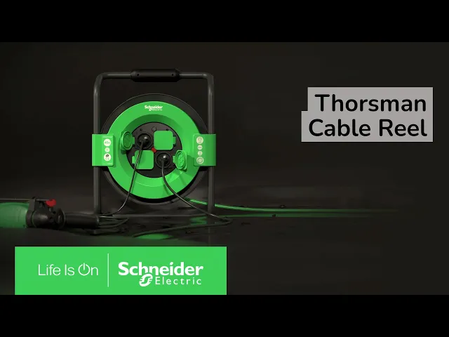 Thorsman cable reel 40m IP44 H07RN-F 3G1.5mm2 thermal protection 4x Schuko SE, SCHNEIDER ELECTRIC, IMT33158