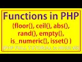 math functions in php empty and isset function in php is - numeric php function
