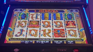 Cleopatra slot double retrigger max bet big win