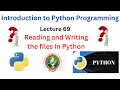 Reading and Writing Files in Python Programming File Handling in Python VTU 2022 Scheme GATE