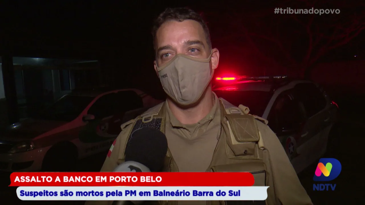 Assalto a banco em Porto Belo: Suspeitos são mortos pela PM em Balneário Barra do Sul