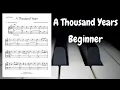 Download Lagu A Thousand Years - Easy Piano Sheet Music