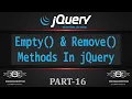 16 Empty And Remove Methods jQuery jQuery Empty jQuery Remove Learn jQuery JS
