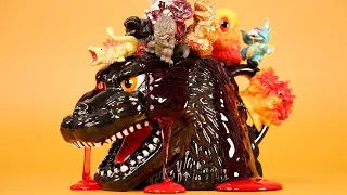 New official Godzilla toys.Unboxing them all.GODZILLA Bath bomb