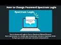 How to Change Password Spectrum Login