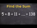 Math tutorial for determining the sum of an arithmetic series