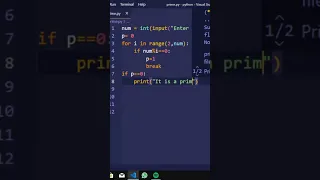 Python program to find a number is Prime or Not