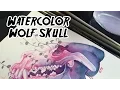 Life and Death Wolf Skull Watercolor Time Lapse 100 Day Project Day 7