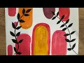 How to Paint Aesthetic Boho Abstract Art with Gouache Easy Tutorial