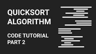 Quicksort Algorithm Code Tutorial Part 2