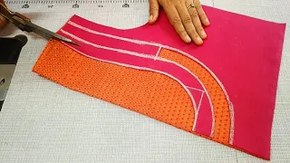Very unique blouse back neck design || Blouse || cutting and stitching back neck blouse design