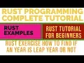 Rust Programming Complete Tutorial Rust Exercise On Leap Year Check Part 42