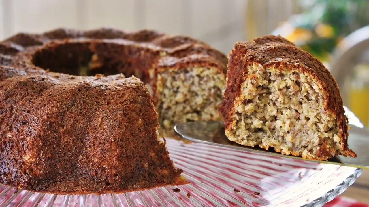 Bolo de maçã canela e aveia